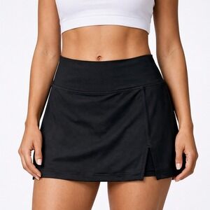 NIA‎ Black Athletic Skort Skirt With Built In Shorts Size L